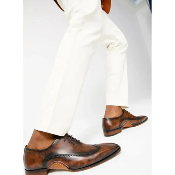 vinci_leather_the_royal_h_17.webp Online Vinci Leather Shoes Vinci Leather The Royal Hand Craft Wingtip Oxford Shoe (E-005) Brown