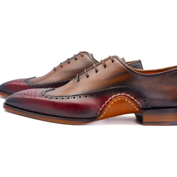 vinci_leather_the_royal_h_2-3.webp Best Sale Vinci Leather Shoes Vinci Leather The Royal Hand Craft Wingtip Oxford Shoe (E-005) Burgundy