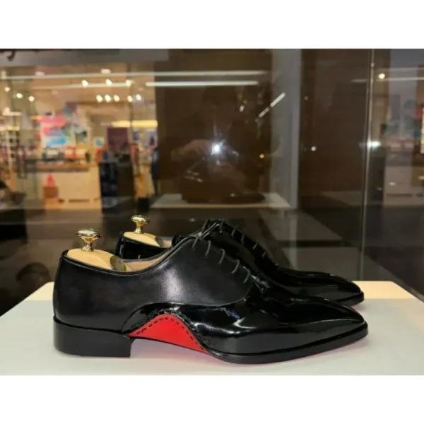 vinci_leather_the_royal_h_5-1.webp Fashion Vinci Leather Shoes Vinci Leather The Royal Hand Craft Patent Leather Plain Toe Oxford Shoe (4202) Black