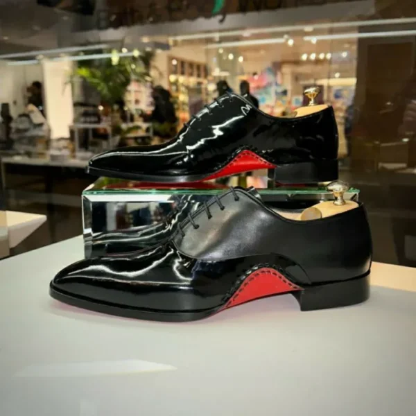 vinci_leather_the_royal_h_6-1.webp Fashion Vinci Leather Shoes Vinci Leather The Royal Hand Craft Patent Leather Plain Toe Oxford Shoe (4202) Black