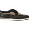 Shop Vinci Leather Shoes Vinci Leather The Samako Leather Wingtip Semi Brogue Derby Shoe (11235) Black