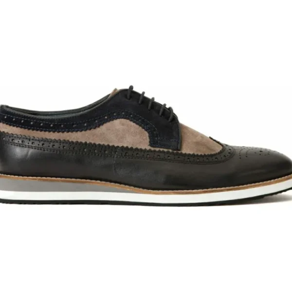 vinci_leather_the_samako__0.webp Shop Vinci Leather Shoes Vinci Leather The Samako Leather Wingtip Semi Brogue Derby Shoe (11235) Black