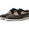 Shop Vinci Leather Shoes Vinci Leather The Samako Leather Wingtip Semi Brogue Derby Shoe (11235) Black