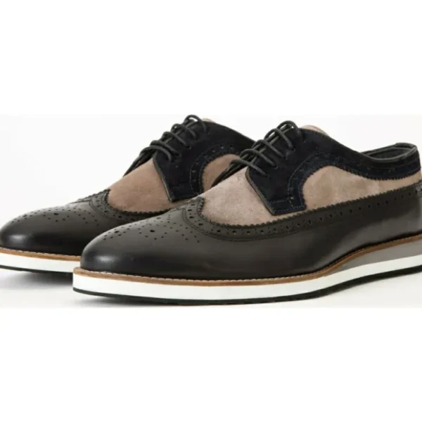 vinci_leather_the_samako__1.webp Shop Vinci Leather Shoes Vinci Leather The Samako Leather Wingtip Semi Brogue Derby Shoe (11235) Black
