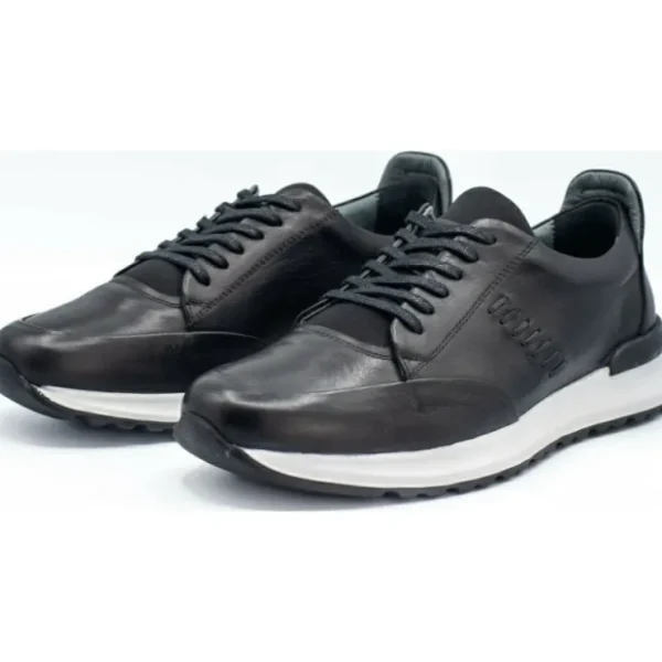 Cheap Vinci Leather Shoes Vinci Leather The San Salvador Leather Sneaker (11177) Black