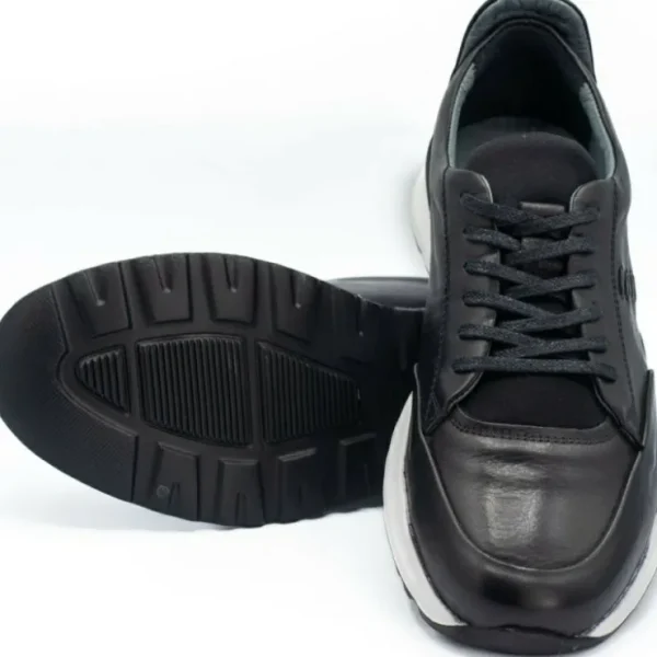 Cheap Vinci Leather Shoes Vinci Leather The San Salvador Leather Sneaker (11177) Black