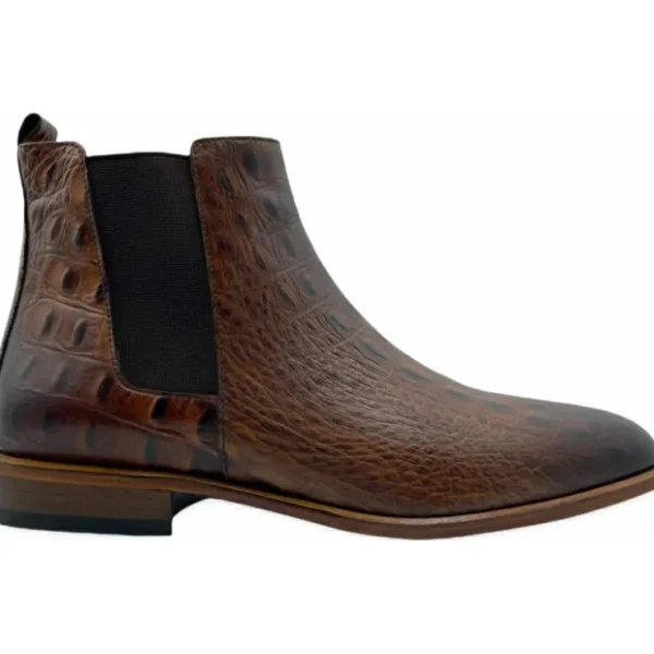 Cheap Vinci Leather Shoes Vinci Leather The Sirocco Leather Chelsea Dress Boot (14546) Brown