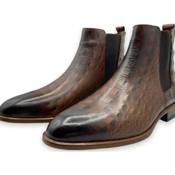 Cheap Vinci Leather Shoes Vinci Leather The Sirocco Leather Chelsea Dress Boot (14546) Brown