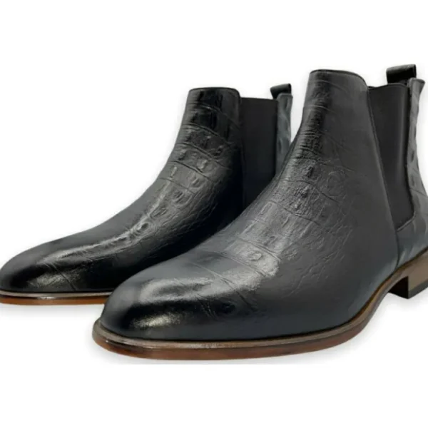 vinci_leather_the_sirocco_1.webp Clearance Vinci Leather Shoes Vinci Leather The Sirocco Leather Chelsea Dress Boot (14546) Black