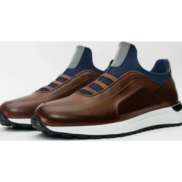 vinci_leather_the_sonoma__1-1.webp Sale Vinci Leather Shoes Vinci Leather The Sonoma Brown / Navy Blue Leather Sneaker (D2122T)