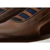 Sale Vinci Leather Shoes Vinci Leather The Sonoma Brown / Navy Blue Leather Sneaker (D2122T)