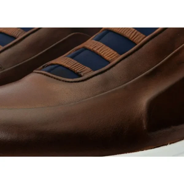 vinci_leather_the_sonoma__2-1.webp Sale Vinci Leather Shoes Vinci Leather The Sonoma Brown / Navy Blue Leather Sneaker (D2122T)