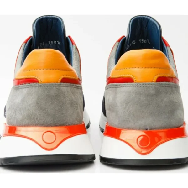 Shop Vinci Leather Shoes Vinci Leather The Sonoma Navy / Orange Leather Sneaker (15018)
