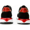 Best Vinci Leather Shoes Vinci Leather The Sonoma Black / Red Leather Sneaker (15018)