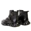 Discount Vinci Leather Shoes Vinci Leather The Stealth Wingtip Buckle Leather Mens Boot Black