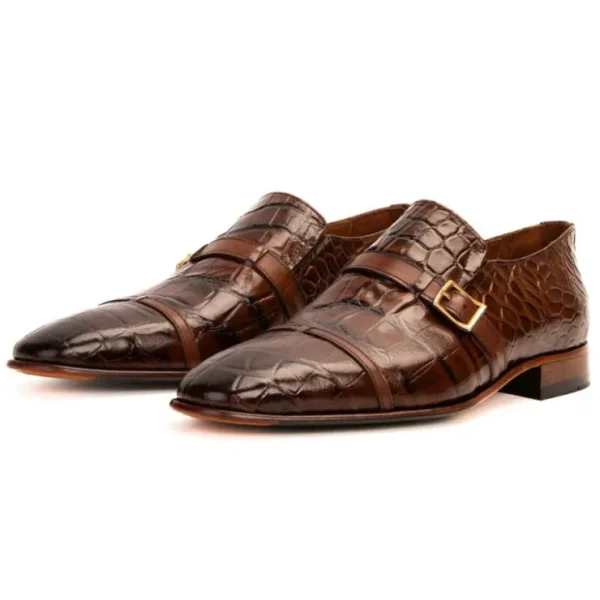 vinci_leather_the_strat_s_1.webp Fashion Vinci Leather Shoes Vinci Leather The Strat Single Monk Strap Shoes Brown