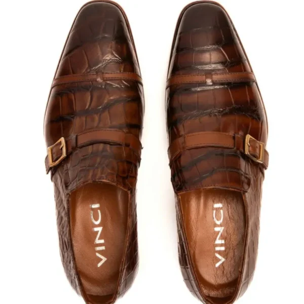 vinci_leather_the_strat_s_3.webp Fashion Vinci Leather Shoes Vinci Leather The Strat Single Monk Strap Shoes Brown