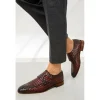 Cheap Vinci Leather Shoes Vinci Leather The Turan Woven Double Monk Strap Dress Shoe Burgundy
