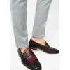 Online Vinci Leather Shoes Vinci Leather The Vatra Woven Double Monk Strap Shoe Black