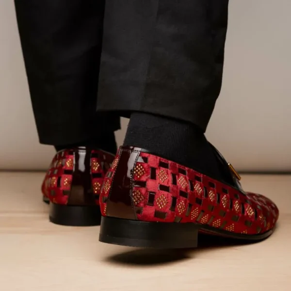Cheap Vinci Leather Shoes Vinci Leather The Vicino Shoe Bit Dress Loafer Limited Edition (11621-1) Burgundy