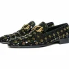 Fashion Vinci Leather Shoes Vinci Leather The Vicino Shoe Bit Dress Loafer (11621-1) Navy