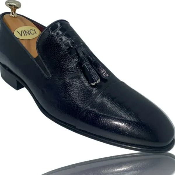 vinci_leather_the_washing_1.webp Clearance Vinci Leather Shoes Vinci Leather The Washington Dark Blue Leather Tassel Loafer (10661) DarkBlue