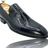 Clearance Vinci Leather Shoes Vinci Leather The Washington Dark Blue Leather Tassel Loafer (10661) DarkBlue