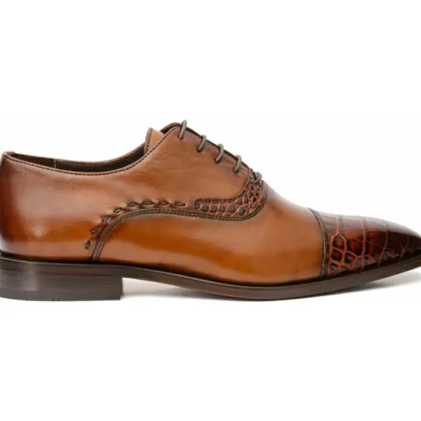 vinci_leather_the_yukon_b_0-1.webp Store Vinci Leather Shoes Vinci Leather The Yukon Single Brogue Cap Toe Oxford Shoe (16009) Brown