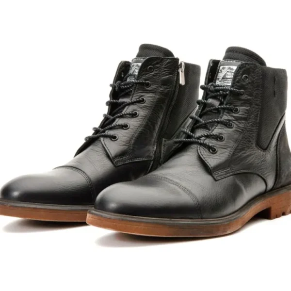 vinci_leather_the_zagreb__5.webp Best Vinci Leather Shoes Vinci Leather The Zagreb Leather Cap Toe Lace Up Boot With A Zipper (14020) Black