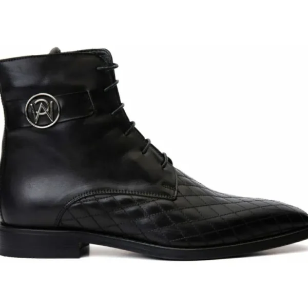 vinci_leather_the_zeus_bl_0.webp Discount Vinci Leather Shoes Vinci Leather The Zeus Leather Lace-up Boot With A Zipper (16071 S-1) Black