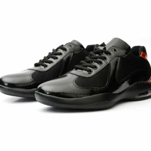 vinci_leather_the_zona_bl_2.webp Online Vinci Leather Shoes Vinci Leather The Zona Black / Red Leather Sneaker (15123)