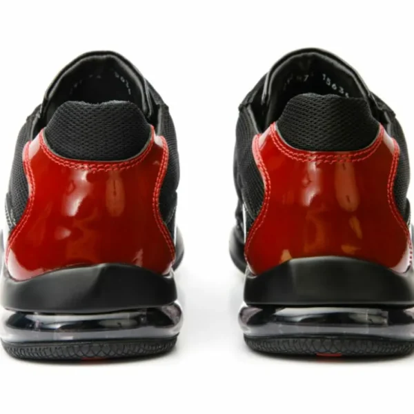 vinci_leather_the_zona_bl_3.webp Online Vinci Leather Shoes Vinci Leather The Zona Black / Red Leather Sneaker (15123)