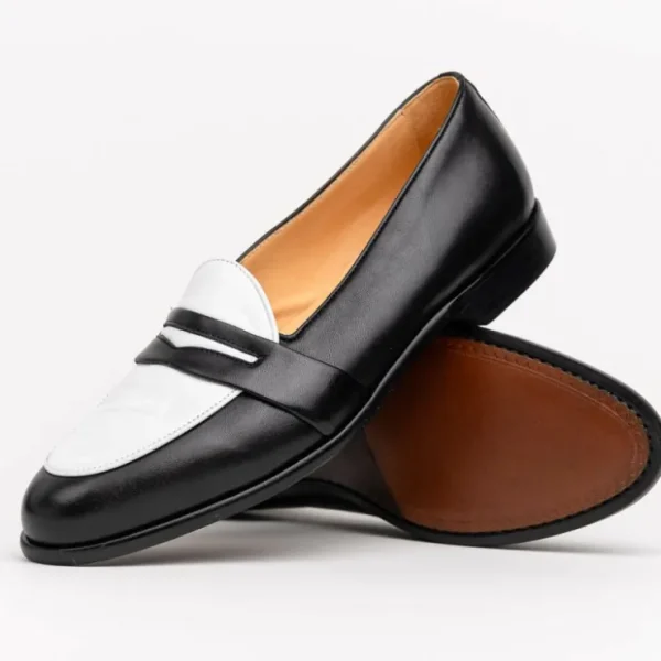 zelli_alba_calfskin_loafe_1.webp New Zelli Alba Calfskin Loafers Black / White (15-300-BKW)