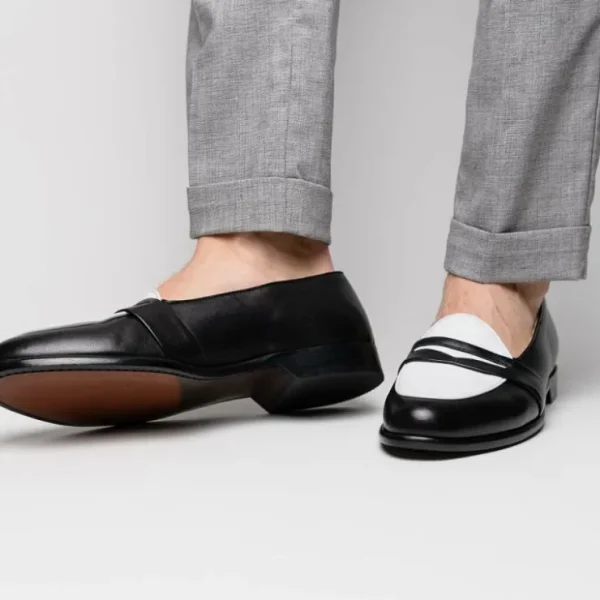 zelli_alba_calfskin_loafe_11.webp New Zelli Alba Calfskin Loafers Black / White (15-300-BKW)