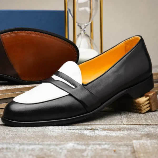 zelli_alba_calfskin_loafe_6.webp New Zelli Alba Calfskin Loafers Black / White (15-300-BKW)