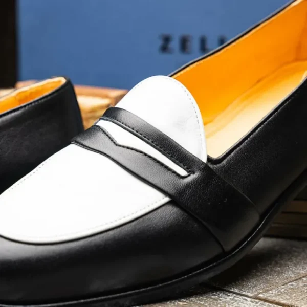 zelli_alba_calfskin_loafe_7.webp New Zelli Alba Calfskin Loafers Black / White (15-300-BKW)