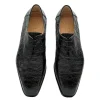 New Zelli Andrea Crocodile Cap Toe Shoes (21-532-BKM) Black