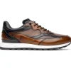 Shop Zelli Bravo Hand Finished Trainer Sneaker Cognac / Black (65-355-BRN)