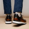Shop Zelli Bravo Hand Finished Trainer Sneaker Cognac / Black (65-355-BRN)