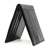 Cheap Zelli Caiman Crocodile Bi-Fold Wallet Black