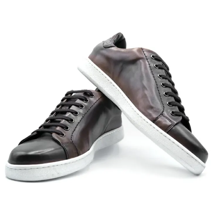 Outlet Zelli Calfskin Sneakers Size 9 (SMPL-SK-020) Nicotine