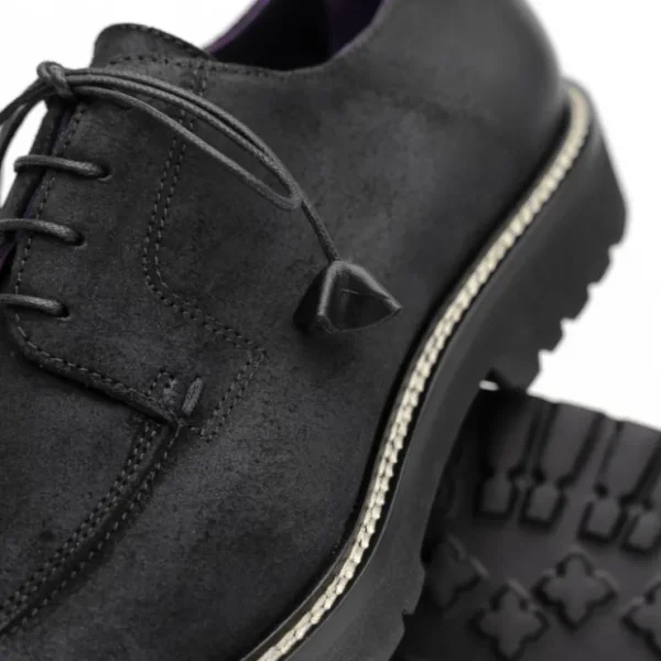 zelli_campo_suede_goatski_2.webp Shop Zelli Campo Suede Goatskin / Wax Lace-up Shoes (26-224-BLK) Black