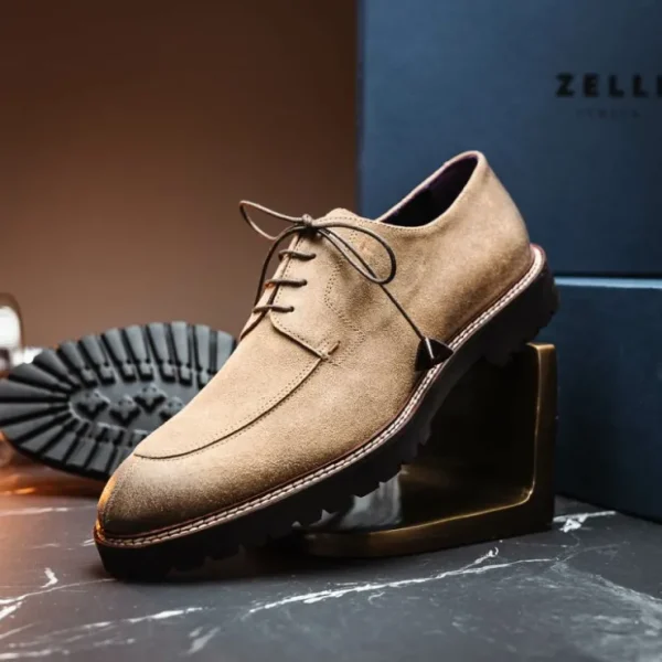 Sale Zelli Campo Suede Goatskin / Wax Lace-up Shoes (26-224-) Oak