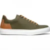 New Zelli Diaz Rubberized Calfskin Sneaker Olive Green (65-229-OLV) OliveGreen