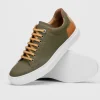 New Zelli Diaz Rubberized Calfskin Sneaker Olive Green (65-229-OLV) OliveGreen