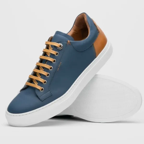 zelli_diaz_rubberized_cal_1.webp New Zelli Diaz Rubberized Calfskin Sneaker (65-229-NVY) Navy