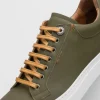 New Zelli Diaz Rubberized Calfskin Sneaker Olive Green (65-229-OLV) OliveGreen