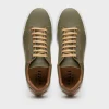 New Zelli Diaz Rubberized Calfskin Sneaker Olive Green (65-229-OLV) OliveGreen