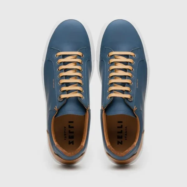 zelli_diaz_rubberized_cal_3.webp New Zelli Diaz Rubberized Calfskin Sneaker (65-229-NVY) Navy