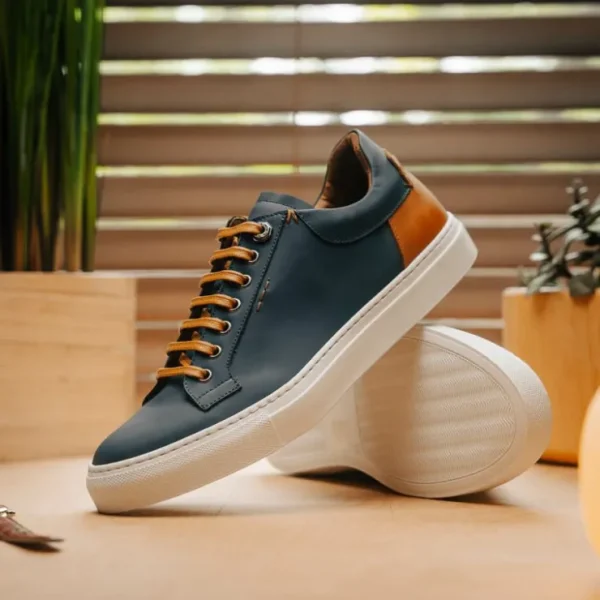 zelli_diaz_rubberized_cal_5.webp New Zelli Diaz Rubberized Calfskin Sneaker (65-229-NVY) Navy